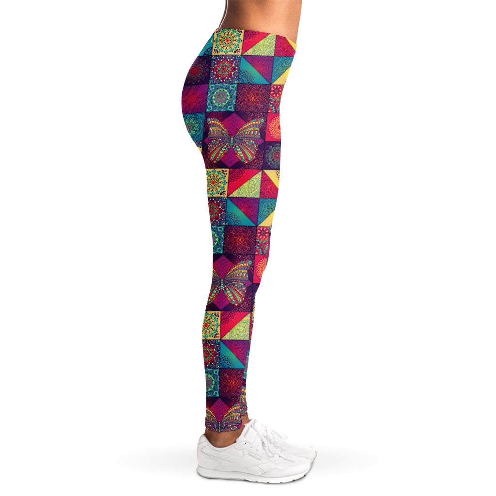 Bohemian Patchwork Pattern Print Women's Leggings