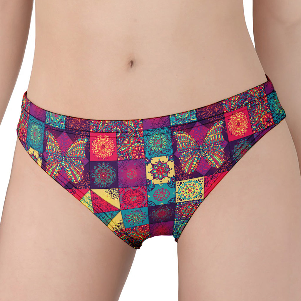 Bohemian Patchwork Pattern Print Women's Panties