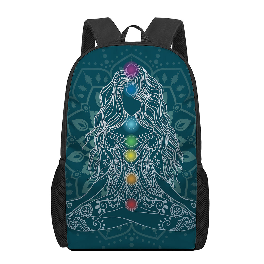 Bohemian Seven Chakras Print 17 Inch Backpack