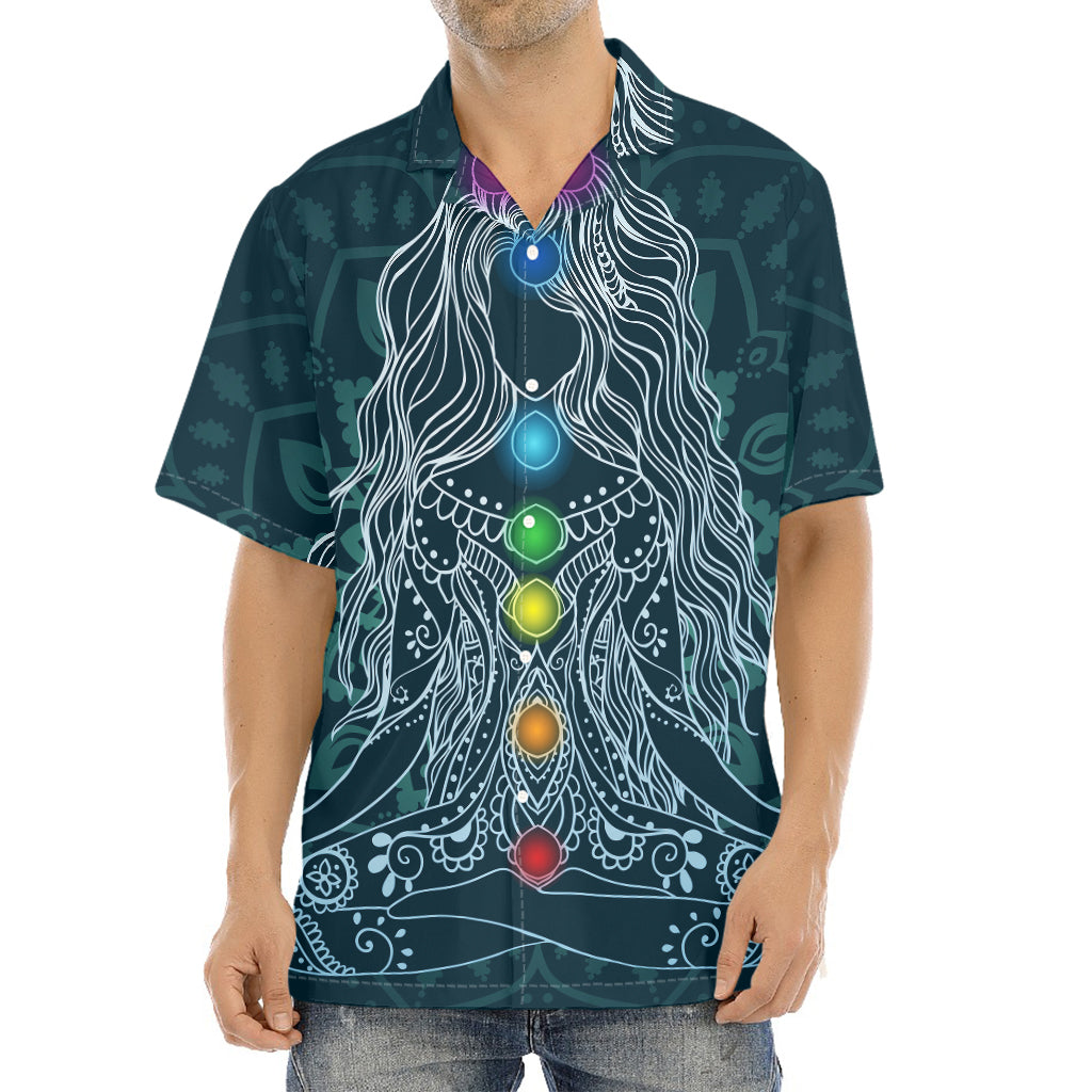 Bohemian Seven Chakras Print Aloha Shirt
