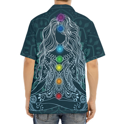 Bohemian Seven Chakras Print Aloha Shirt