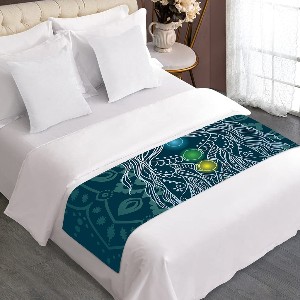 Bohemian Seven Chakras Print Bed Runner