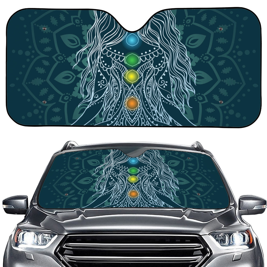 Bohemian Seven Chakras Print Car Windshield Sun Shade