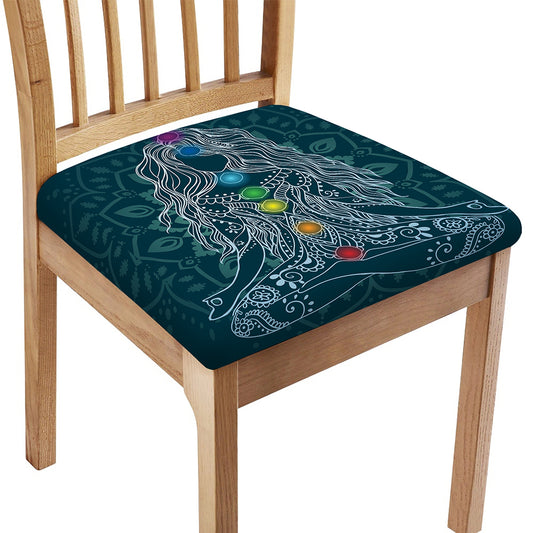 Bohemian Seven Chakras Print Chair Cushion Cover
