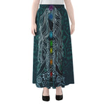 Bohemian Seven Chakras Print Chiffon Maxi Skirt