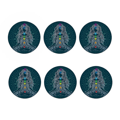 Bohemian Seven Chakras Print Coaster Set