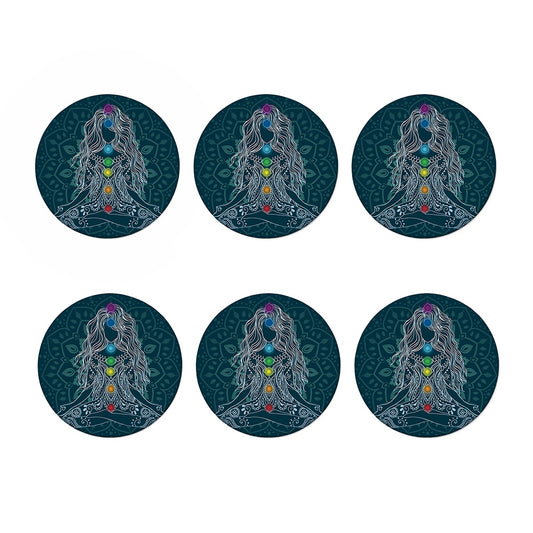 Bohemian Seven Chakras Print Coaster Set