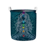 Bohemian Seven Chakras Print Collapsible Laundry Basket