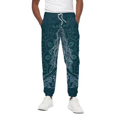 Bohemian Seven Chakras Print Cotton Pants