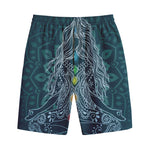 Bohemian Seven Chakras Print Cotton Shorts