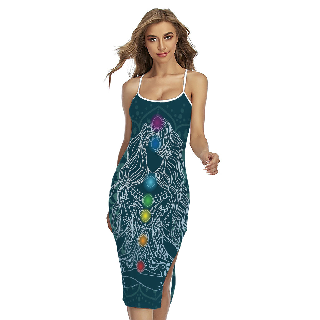 Bohemian Seven Chakras Print Cross Back Cami Dress