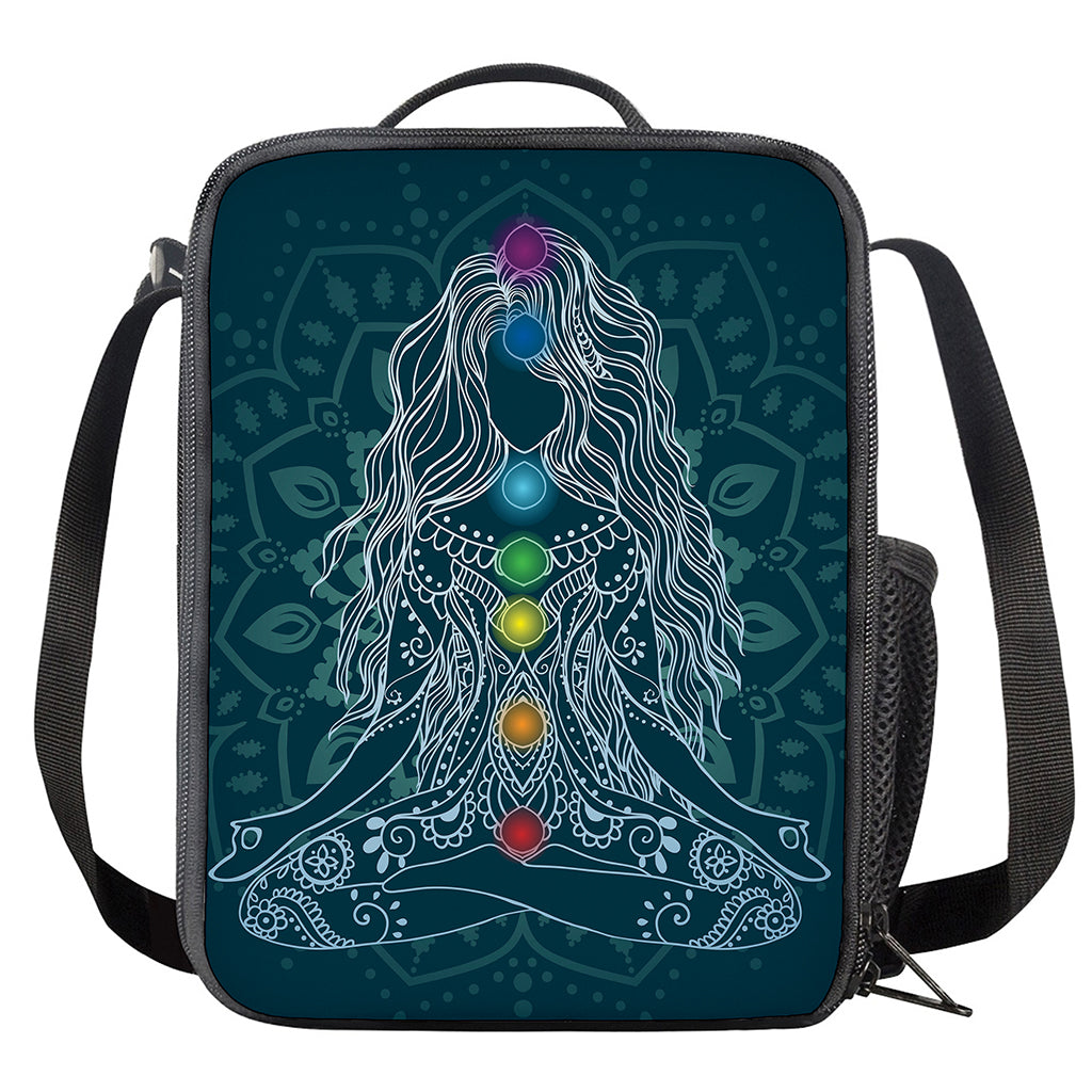 Bohemian Seven Chakras Print Crossbody Lunch Bag