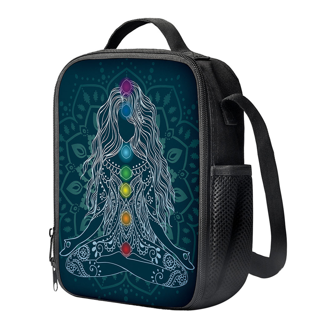 Bohemian Seven Chakras Print Crossbody Lunch Bag