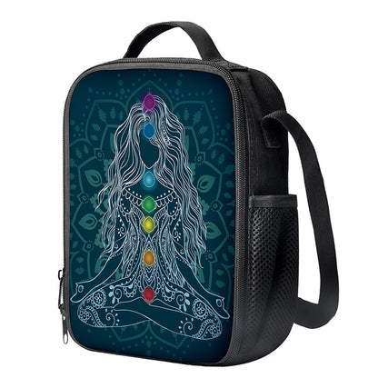 Bohemian Seven Chakras Print Crossbody Lunch Bag