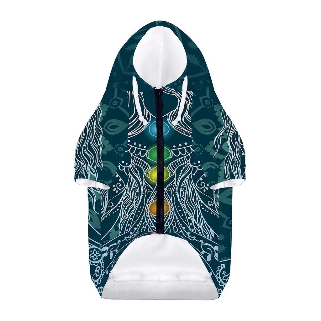Bohemian Seven Chakras Print Dog Zip Up Hoodie