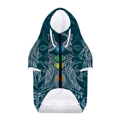 Bohemian Seven Chakras Print Dog Zip Up Hoodie