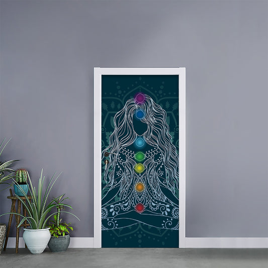 Bohemian Seven Chakras Print Door Sticker