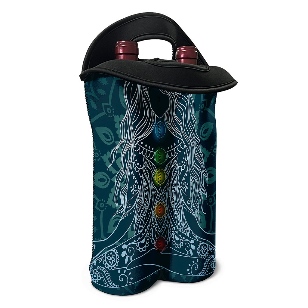 Bohemian Seven Chakras Print Double Neoprene Wine Tote