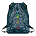 Bohemian Seven Chakras Print Drawstring Backpack