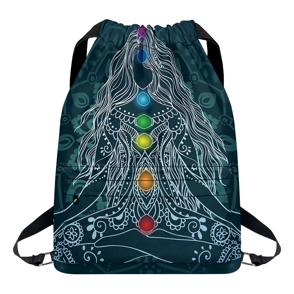 Bohemian Seven Chakras Print Drawstring Backpack