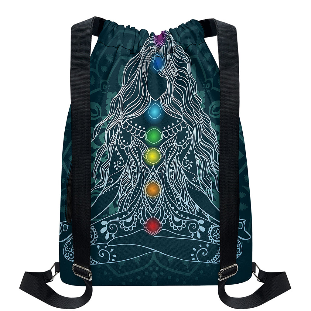 Bohemian Seven Chakras Print Drawstring Backpack