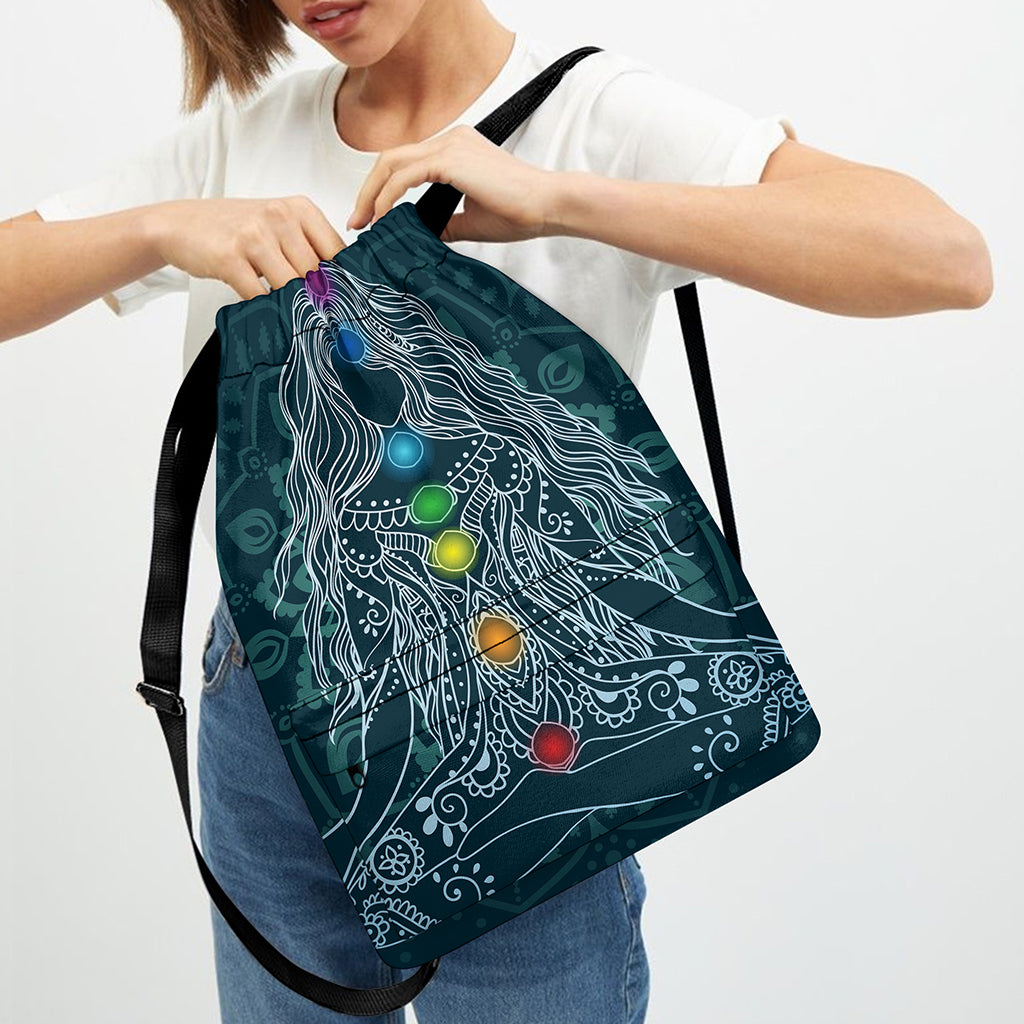 Bohemian Seven Chakras Print Drawstring Backpack