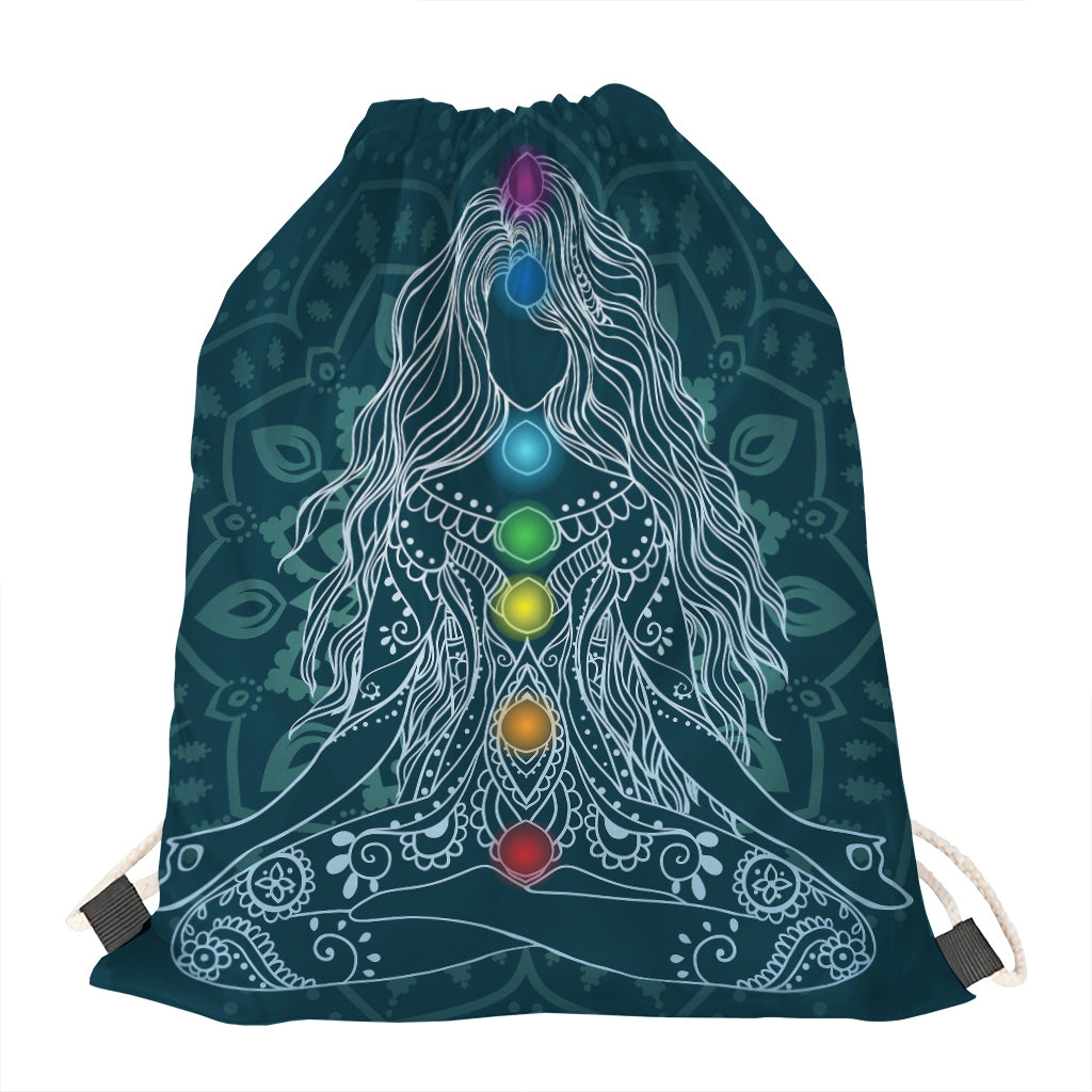 Bohemian Seven Chakras Print Drawstring Bag