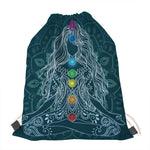 Bohemian Seven Chakras Print Drawstring Bag