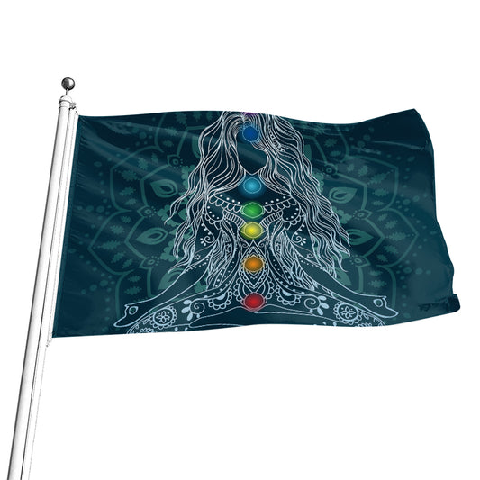 Bohemian Seven Chakras Print Flag