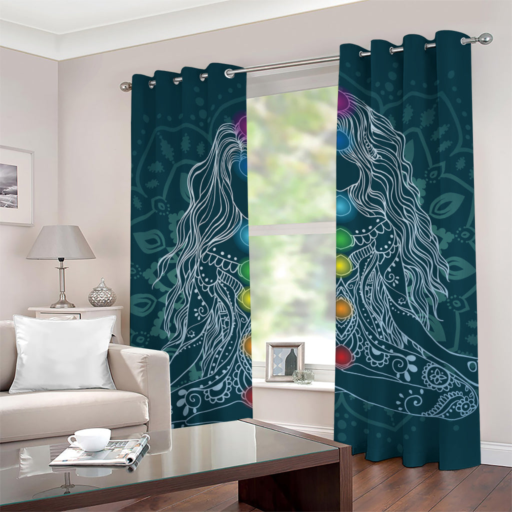 Bohemian Seven Chakras Print Grommet Curtains