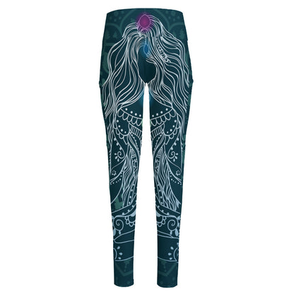 Bohemian Seven Chakras Print High-Waisted Pocket Leggings