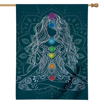 Bohemian Seven Chakras Print House Flag