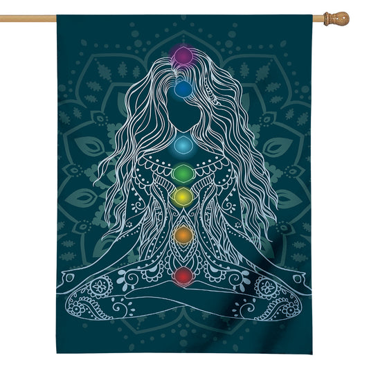 Bohemian Seven Chakras Print House Flag