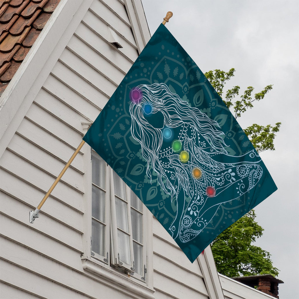Bohemian Seven Chakras Print House Flag