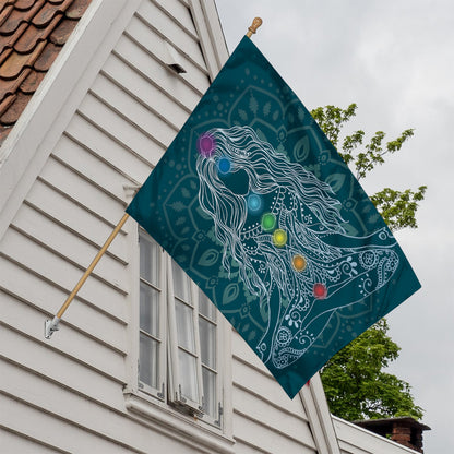 Bohemian Seven Chakras Print House Flag