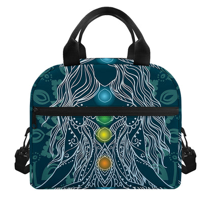 Bohemian Seven Chakras Print Insulated Lunch Bag