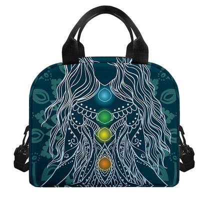 Bohemian Seven Chakras Print Insulated Lunch Bag