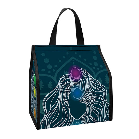 Bohemian Seven Chakras Print Insulated Lunch Tote