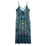 Bohemian Seven Chakras Print Jersey Midi Cami Dress
