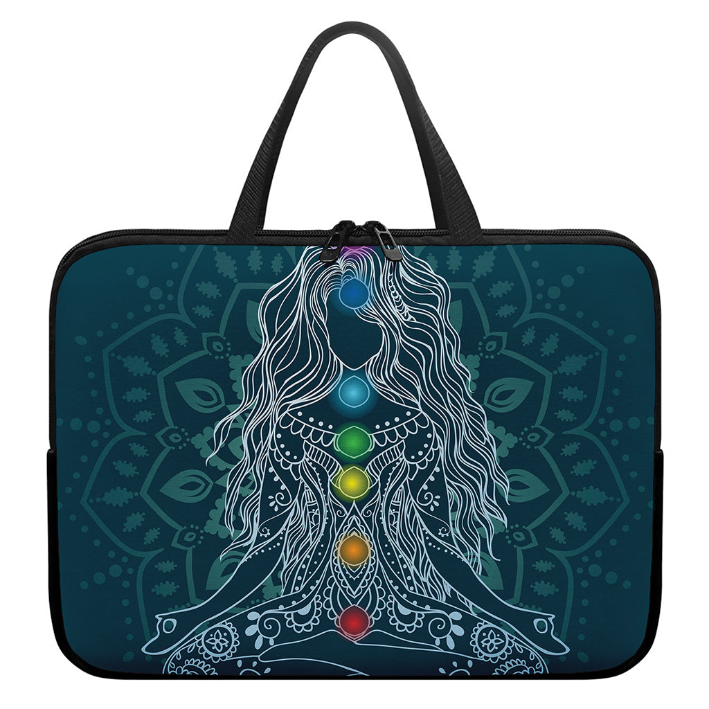 Bohemian Seven Chakras Print Laptop Sleeve With Handle