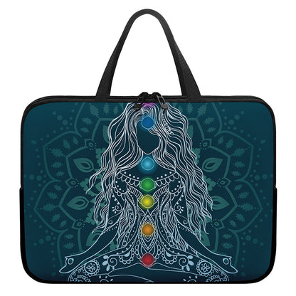 Bohemian Seven Chakras Print Laptop Sleeve With Handle