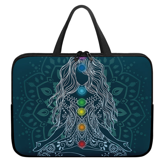 Bohemian Seven Chakras Print Laptop Sleeve With Handle