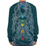Bohemian Seven Chakras Print Long Sleeve Baseball Jersey