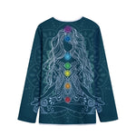 Bohemian Seven Chakras Print Long Sleeve Short Coat