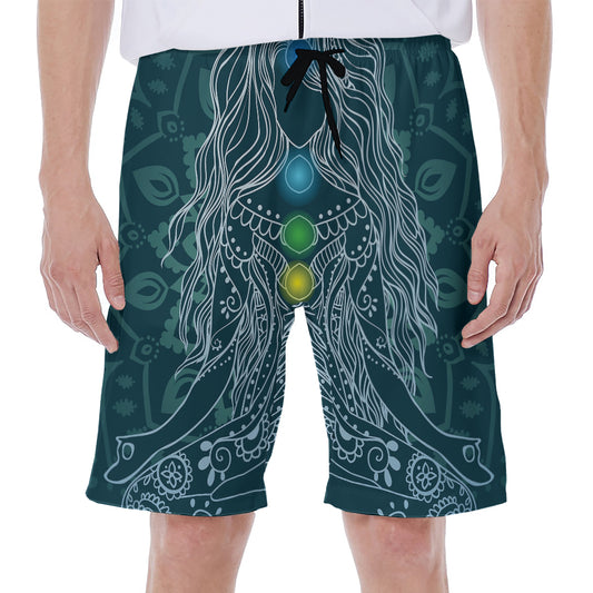 Bohemian Seven Chakras Print Men's Beach Shorts