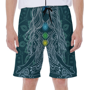 Bohemian Seven Chakras Print Men's Beach Shorts