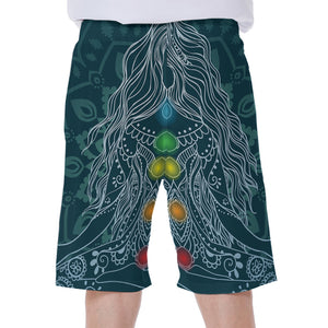 Bohemian Seven Chakras Print Men's Beach Shorts