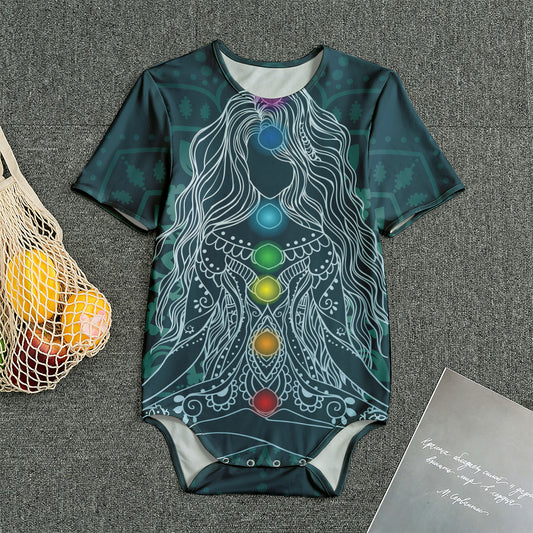 Bohemian Seven Chakras Print Men's Bodysuit