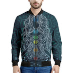 Bohemian Seven Chakras Print Men's Bomber Jacket