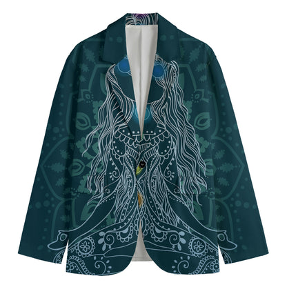 Bohemian Seven Chakras Print Men's Cotton Blazer